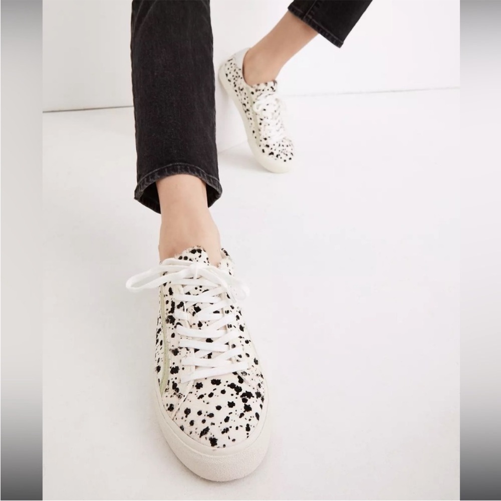 Madewell- MWL Sidewalk Low Sneaker in Spatter- Painted Calf Hair - 7.5
